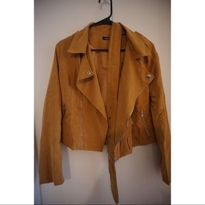Yellow Suede Moto Jacket